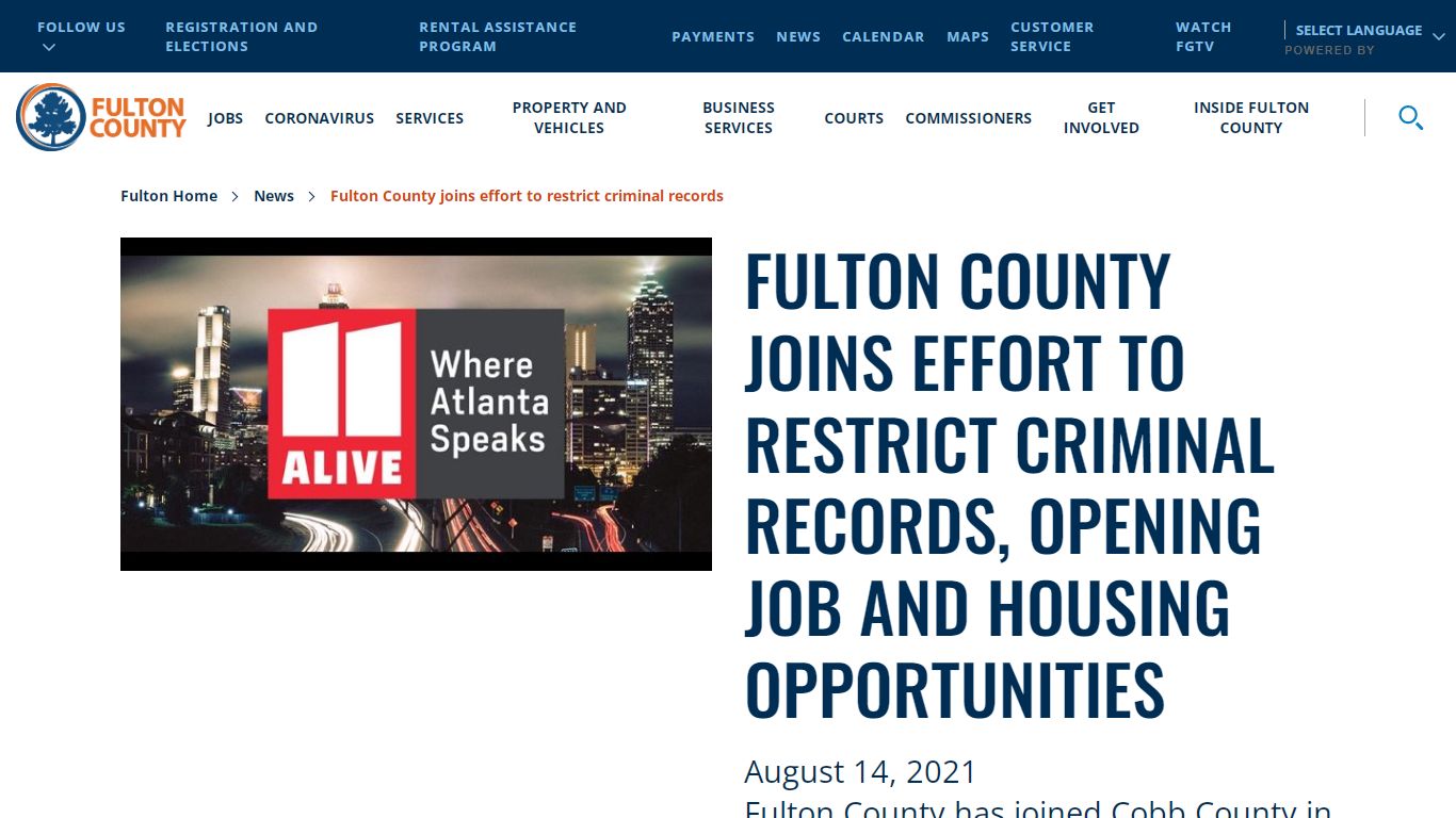 Fulton County joins effort to restrict criminal records